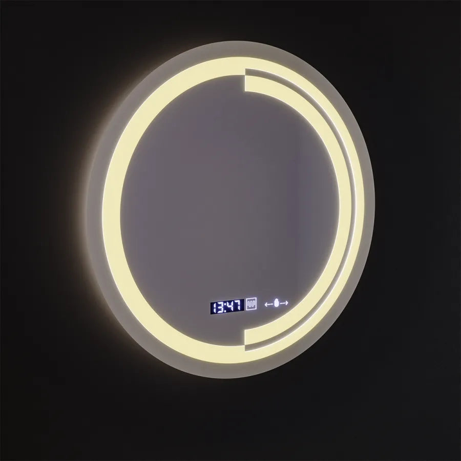 Στρογγυλός καθρέφτης LED, 60 cm, Αισθητήρας MotionGlow Consuel Marcello, Σύστημα αποθαμβώματος, Ρολόι & Θερμόμετρο, Καθρέφτες Dimable Marcello Προεπιλεγμένος τίτλος Alessandro Design