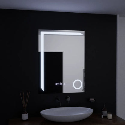 Ορθογώνιος καθρέφτης LED, 60x80cm, Precision MotionGlow Marcello, Σύστημα αποθαμβώματος, Ρολόι & Θερμόμετρο, Καλλυντικός Μεγεθυντικός φακός, Καθρέφτες Dimable Marcello Προεπιλεγμένος τίτλος Alessandro Design