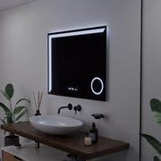 Ορθογώνιος καθρέφτης LED, 80x60 cm, Precision MotionGlow Marcello, Σύστημα αποθαμβώματος, Ρολόι & Θερμόμετρο, Καλλυντικός Μεγεθυντικός φακός, Dimable Marcello Mirrors Προεπιλεγμένος τίτλος Alessandro Design