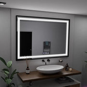 Ορθογώνιος καθρέφτης LED, 100x65 cm, Verite Majeste Noir Motion Glow Marcello, Σύστημα αποθαμβώματος, Ρολόι & Θερμόμετρο, Καθρέφτες Dimable Marcello Προεπιλεγμένος τίτλος Alessandro Design