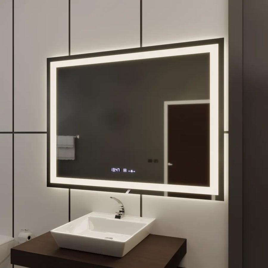 Ορθογώνιος καθρέφτης LED 120x80cm Vérité MotionGlow Marcello, Σύστημα αποθάμβωσης, Ρολόι & Θερμόμετρο, Ρυθμιζόμενοι Καθρέφτες Marcello Προεπιλεγμένος τίτλος Alessandro Design