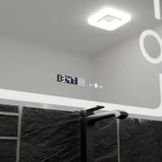 Ορθογώνιος καθρέφτης LED, 80x60 cm, Eclat MotionGlow Marcello, Σύστημα αποθαμβώματος, Ρολόι & Θερμόμετρο, Καλλυντικός Μεγεθυντικός φακός, Dimable Marcello Mirrors Προεπιλεγμένος τίτλος Alessandro Design