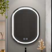 Οβάλ καθρέφτης LED 50x80cm VETRO Touch Dimmable Demister System, Μαύρο πλαίσιο Korman Mirrors E Προεπιλεγμένος τίτλος Alessandro Design
