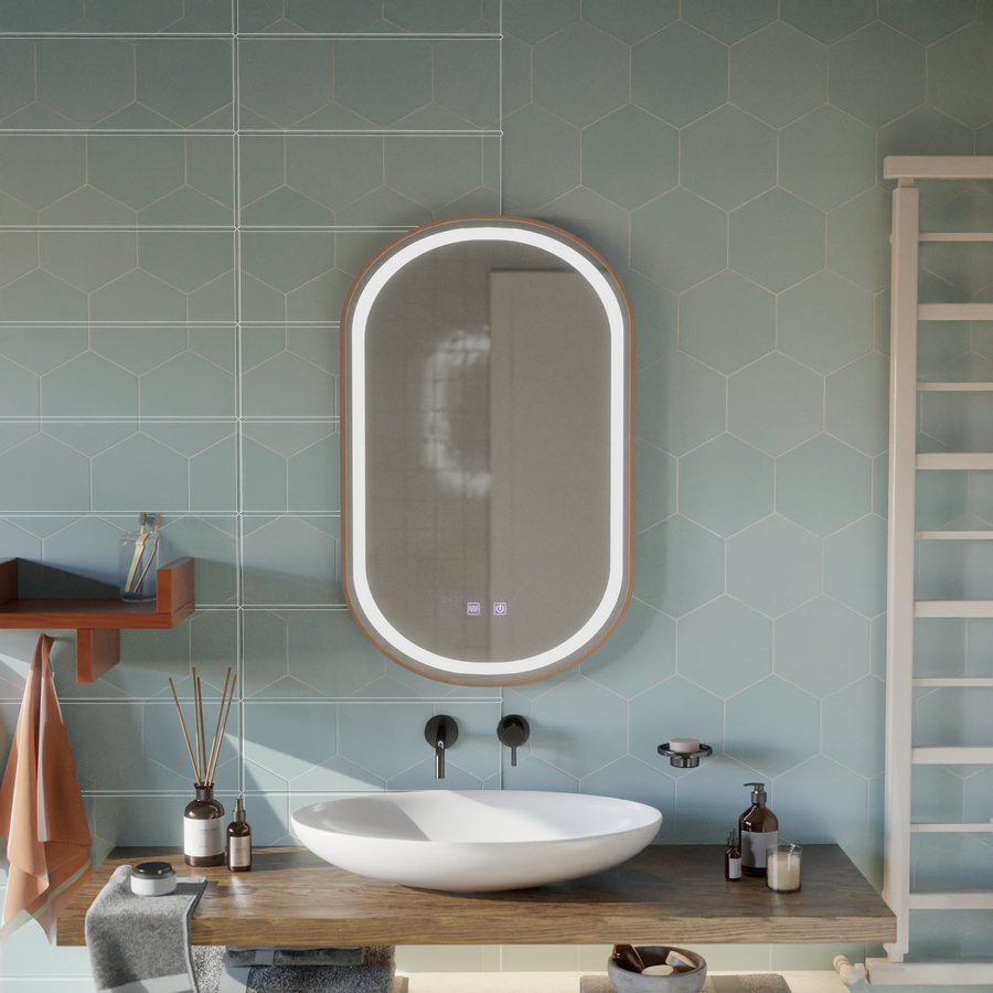 LED Touch Impora Mirror Demist System 50x80 cm Ροζ χρυσό Πλαίσιο Καθρέφτες Korman E Προεπιλεγμένος τίτλος Alessandro Design