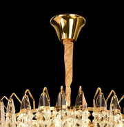 Candelabru Cristal MAJESTIC Eleganza 9x E14, Diametru 50cm, Auriu Lucios, Inaltime Reglabila Candelabre Cristal Default Title Alessandro Design