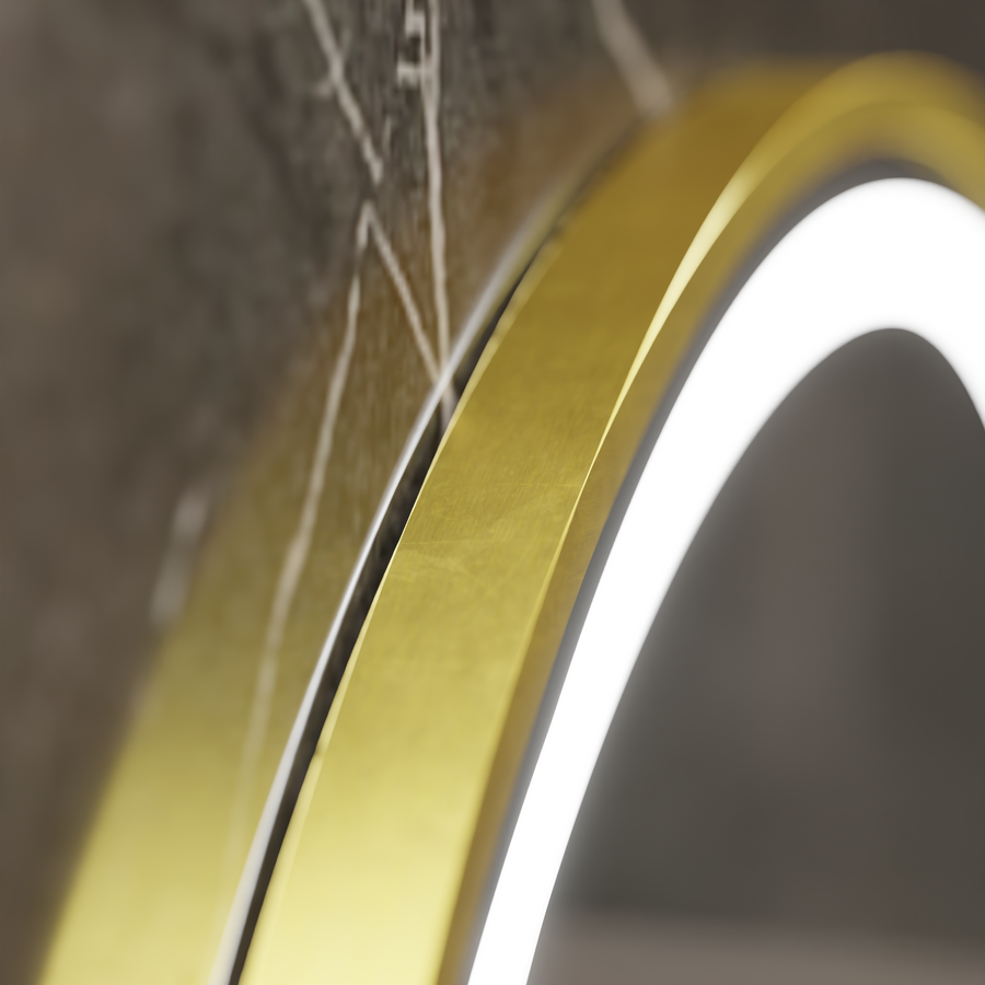 Καθρέφτης LED Touch LUSSO Σύστημα αποθολώματος, Ρολόι και θερμοκρασία, 70 cm, Βουρτσισμένο χρυσό πλαίσιο Καθρέπτες Korman S Προεπιλεγμένος τίτλος Alessandro Design