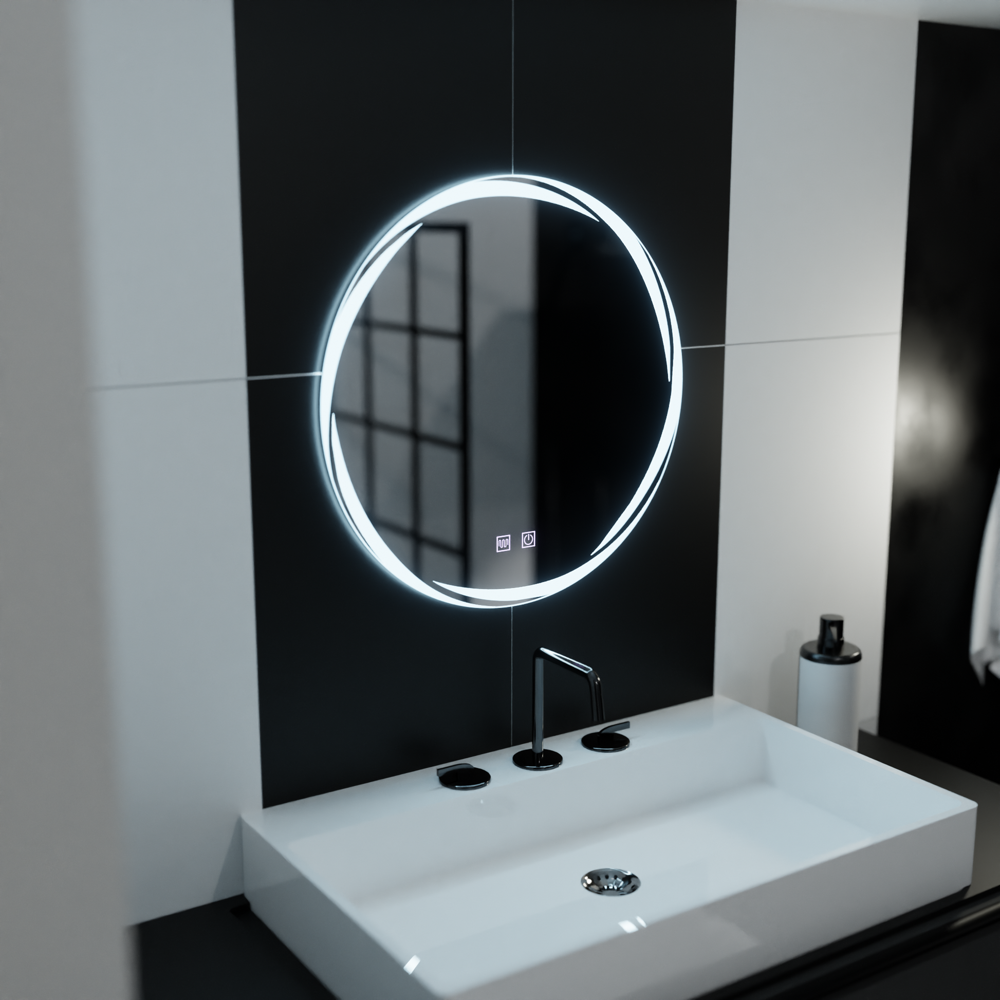 LED Στρογγυλός καθρέφτης 60cm, Spirallus Touch, Demister System, Dimmable Mirrors Korman E Προεπιλεγμένος τίτλος Alessandro Design
