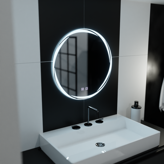 LED Στρογγυλός καθρέφτης 60cm, Spirallus Touch, Demister System, Dimmable Mirrors Korman E Προεπιλεγμένος τίτλος Alessandro Design