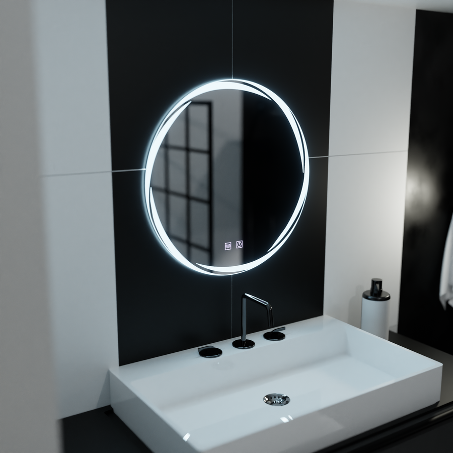 LED Στρογγυλός καθρέφτης 60cm, Spirallus Touch, Demister System, Dimmable Mirrors Korman E Προεπιλεγμένος τίτλος Alessandro Design