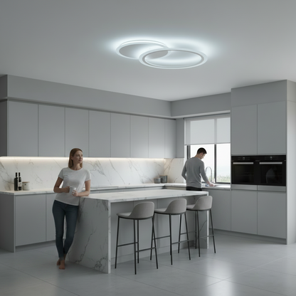 Πολυέλαιος LED με τηλεχειριστήριο LUCY 27W, 2 κύκλοι, κρύο/θερμ/ουδέτερο φως, ρυθμιζόμενο, λευκός πολυέλαιος LED με τηλεχειριστήριο Προεπιλεγμένος τίτλος Alessandro Design