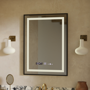 Ορθογώνιος καθρέφτης LED, 50x70 cm, Verite Majeste Noir Motion Glow Marcello, Σύστημα αποθαμβώματος, Ρολόι & Θερμόμετρο, Καθρέφτες Dimable Marcello Προεπιλεγμένος τίτλος Alessandro Design