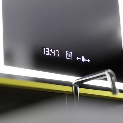 Ορθογώνιος καθρέφτης LED, 50x70 cm, Verite Royale Gold Motion Glow Marcello, Σύστημα αποθαμβώματος, Ρολόι & Θερμόμετρο, Dimable Καθρέφτες Marcello Προεπιλεγμένος τίτλος Alessandro Design