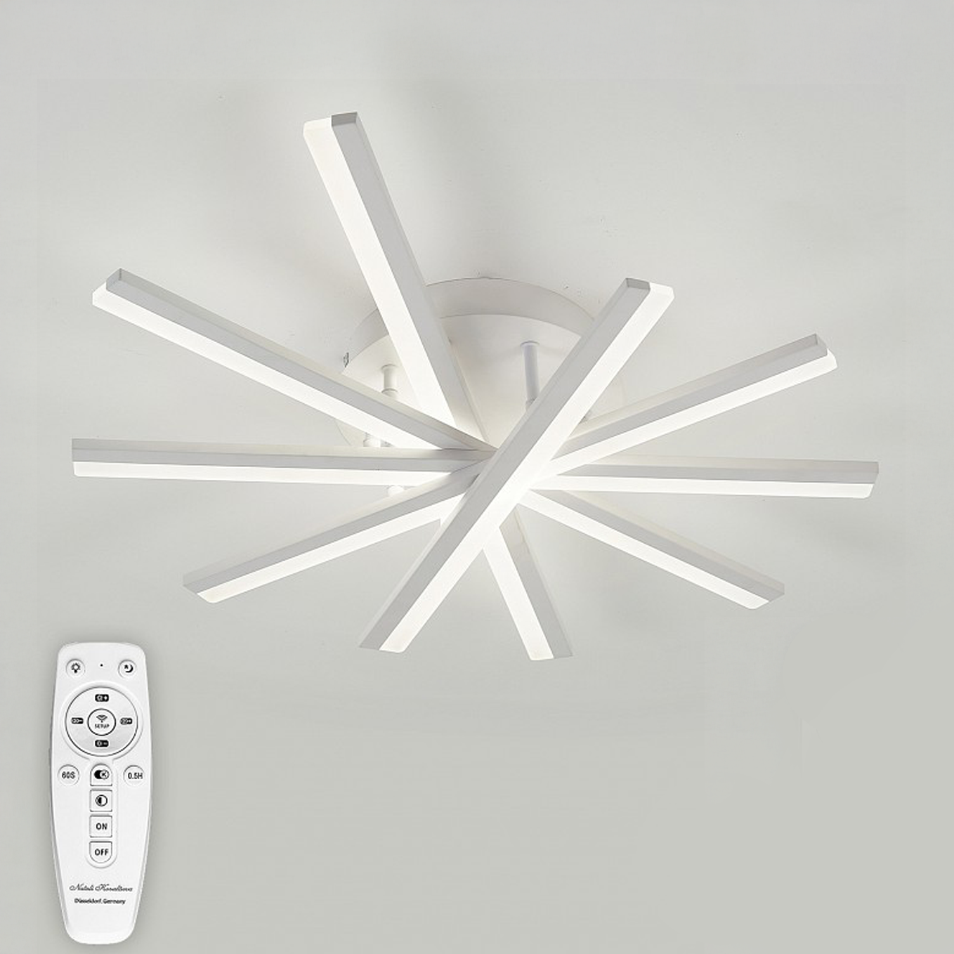 Lustra LED cu telecomanda ZOE, 67W, lumina Rece/Calda/Neutra, Dimabila, Alb Lustre LED cu Telecomanda Default Title Alessandro Design