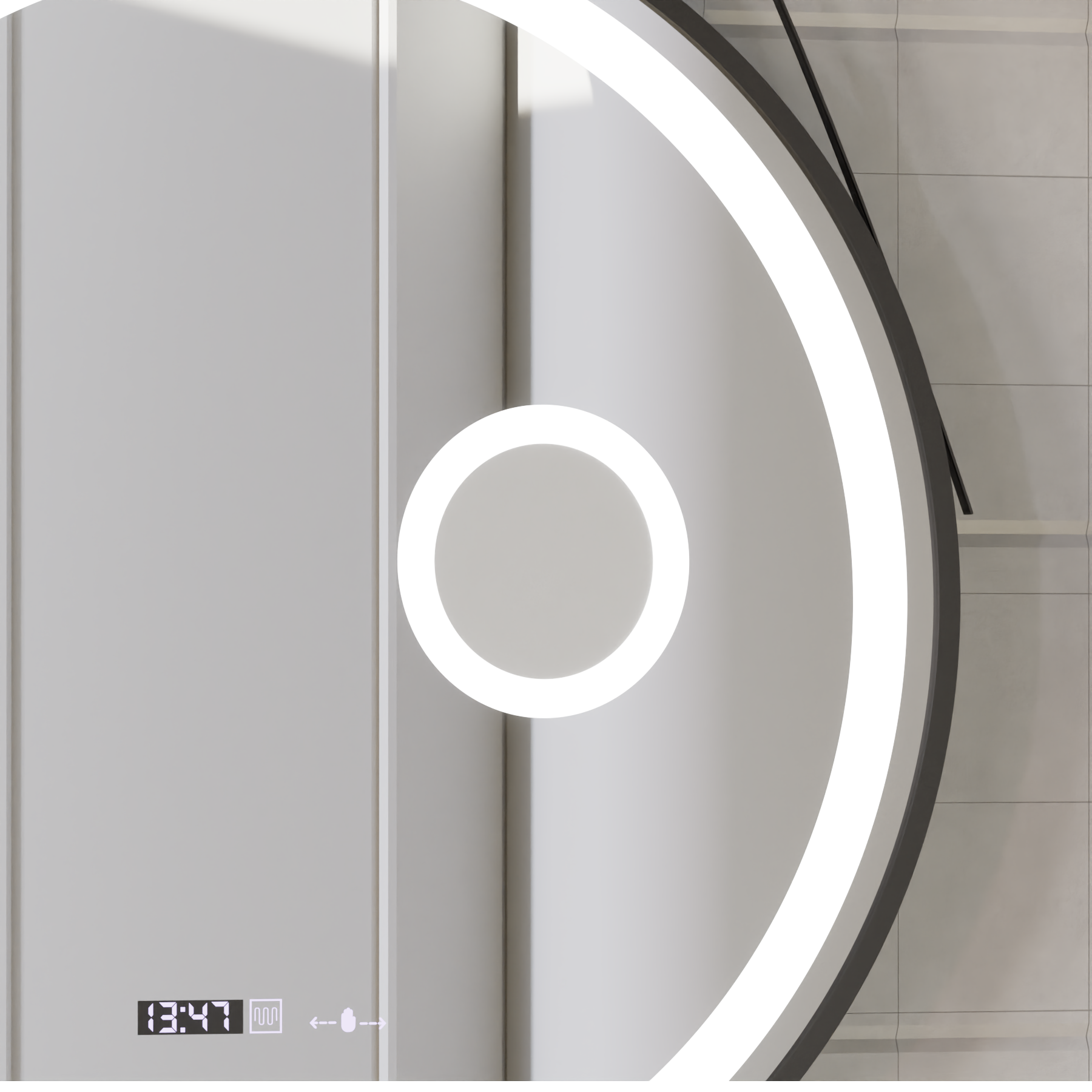 Στρογγυλός καθρέφτης LED, 11W, 60cm, Micah Marcello MotionGlow Sensor, Demister System, Clock & Thermometer, Cosmetic Magifier, Dimable Marcello Mirrors Προεπιλεγμένος τίτλος Alessandro Design
