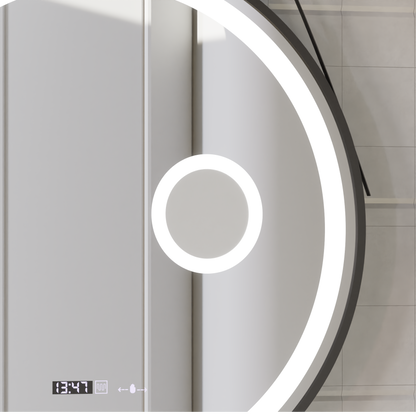 Στρογγυλός καθρέφτης LED, 11W, 60cm, Micah Marcello MotionGlow Sensor, Demister System, Clock & Thermometer, Cosmetic Magifier, Dimable Marcello Mirrors Προεπιλεγμένος τίτλος Alessandro Design