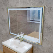 Καθρέφτης αφής Kariri LED, 80x60 cm, λειτουργία Demister, Gold Rose Brushed Frame Mirrors Korman E Προεπιλεγμένος τίτλος Alessandro Design