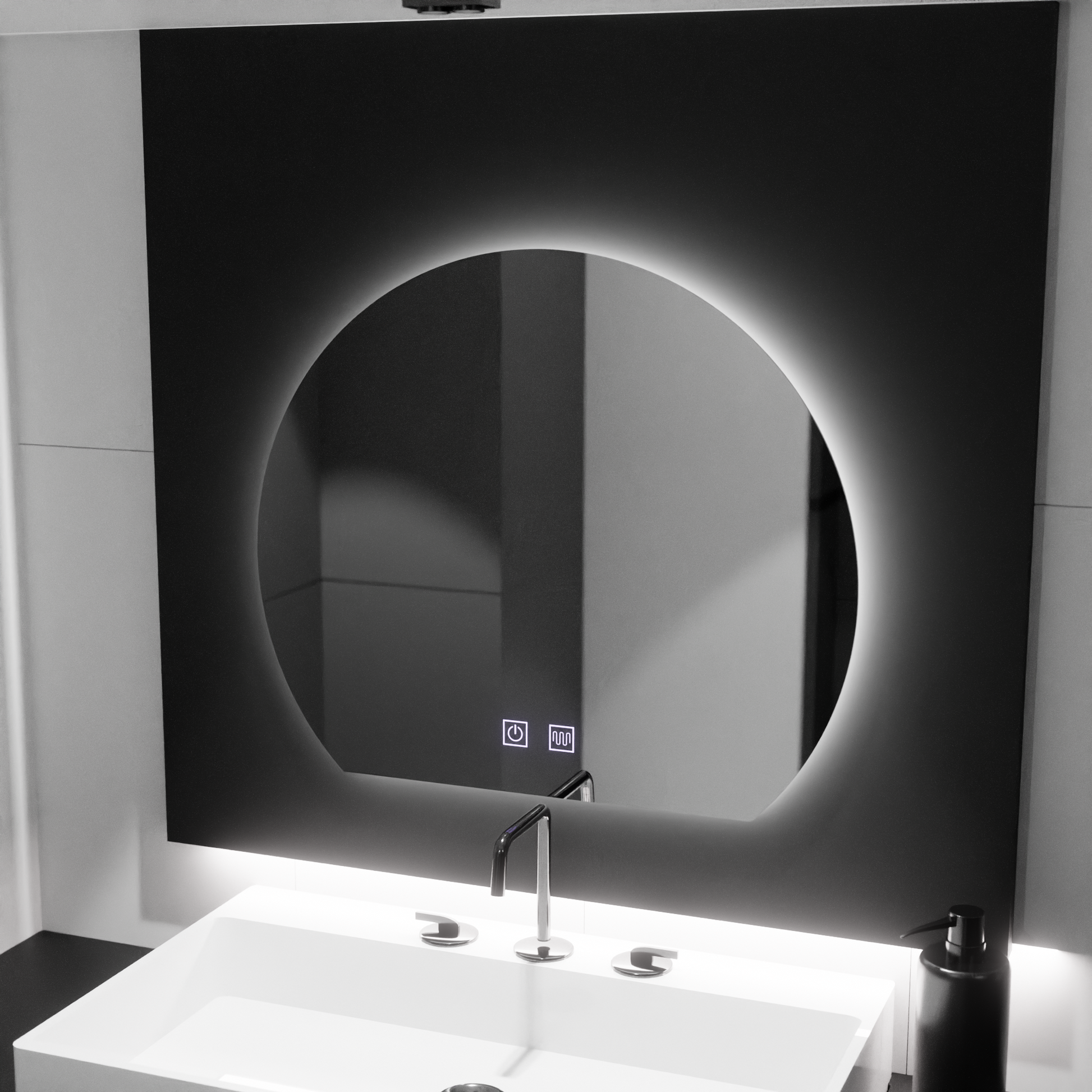 Καθρέφτης LED Half-moon, 60x54, Soluna Touch, Demister System, Dimmable Mirrors Korman E Προεπιλεγμένος τίτλος Alessandro Design