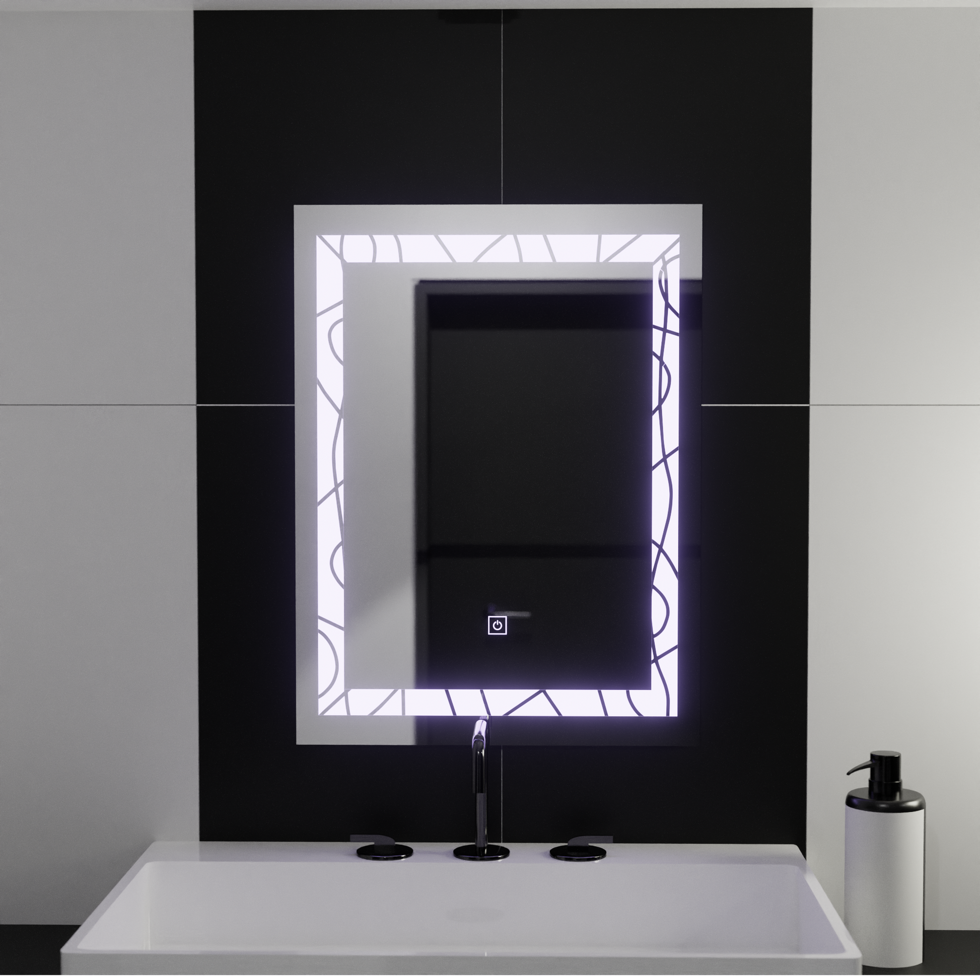Ορθογώνιος καθρέφτης LED, 60x80cm, Deco Πλαίσιο Basic Touch Mirrors Korman C Προεπιλεγμένος τίτλος Alessandro Design