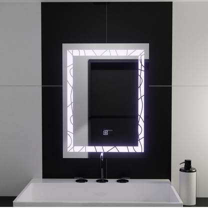 Ορθογώνιος καθρέφτης LED, 60x80cm, Deco Πλαίσιο Basic Touch Mirrors Korman C Προεπιλεγμένος τίτλος Alessandro Design