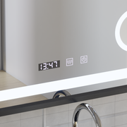 LED Touch Bernd Mirror De-fogging System, Clock and Temperature 80x60 cm Μαύρο πλαίσιο Βουρτσισμένο καλλυντικό μεγεθυντικός φακός Καθρέφτες Korman S Προεπιλεγμένος τίτλος Alessandro Design