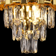 Candelabru Cristal BRAN Petito 3xE14, Diametru 30cm, Auriu Lucios, Inaltime Reglabila Candelabre Cristal Default Title Alessandro Design