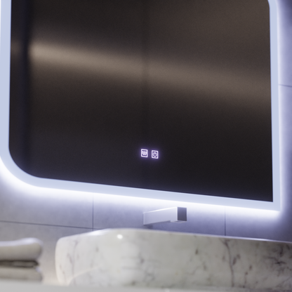 CLARIVO LED Καθρέφτης Ορθογώνιος, 80X60cm, Touch, Demister System Mirrors Korman E Προεπιλεγμένος τίτλος Alessandro Design