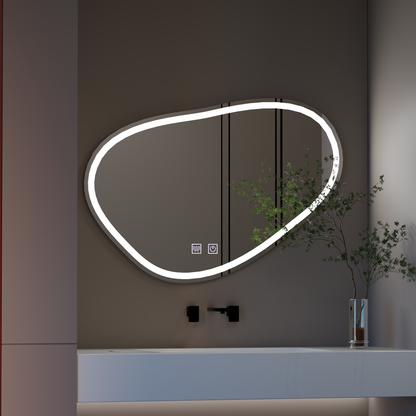 LED Touch Quassare Mirror, Demister System 90x65 cm Mirrors Korman E Προεπιλεγμένος τίτλος Alessandro Design