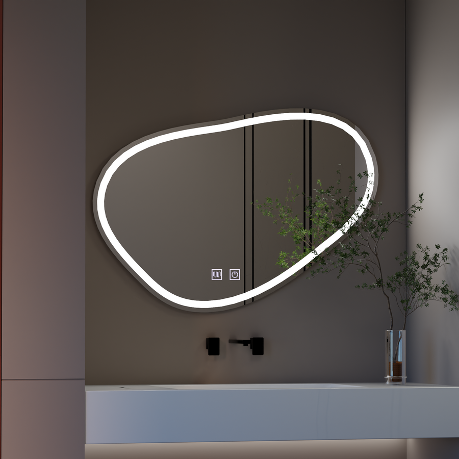 LED Touch Quassare Mirror, Demister System 90x65 cm Mirrors Korman E Προεπιλεγμένος τίτλος Alessandro Design