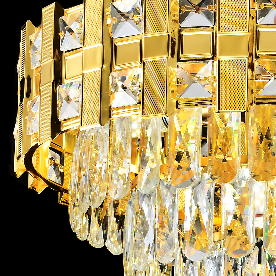 Candelabru Cristal BRAN Mango 8xE14, Diametru 60cm, Auriu Lucios, Inaltime Reglabila Candelabre Cristal Default Title Alessandro Design