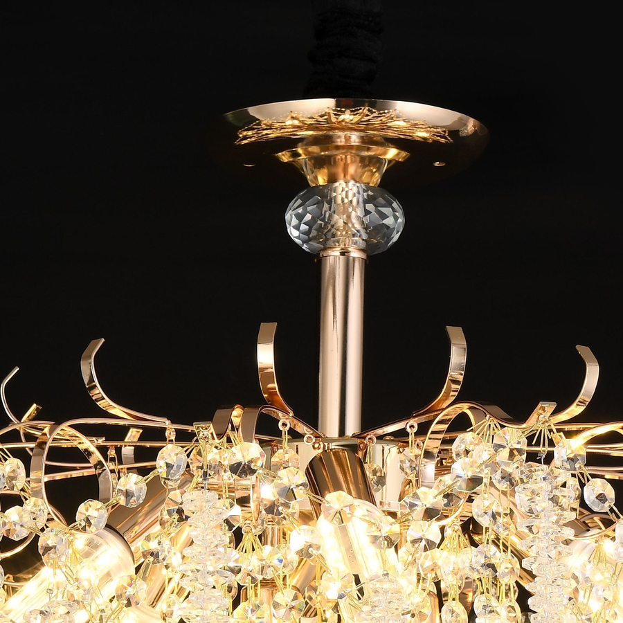 Candelabru Cristal STROZZI Magno 8xE14, Diametru 60cm, Auriu Candelabre Cristal Default Title Alessandro Design