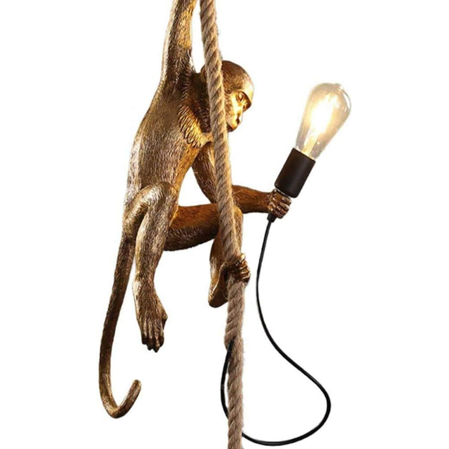 Vintage Hanging Chandelier, LV700, 1xE27, Monkey, String and Metal, Black Support Vintage Chandeliers Προεπιλεγμένος τίτλος Alessandro Design