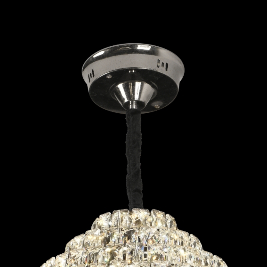 Candelabru Cristal Opal cu telecomanda, 110W, Diametru 35 cm, 3000K/4000/6000K, Crom Lucios, Inaltime Reglabila Candelabre Cristal Default Title Alessandro Design