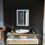 Καθρέφτης αφής Kariri LED, 60x80 cm, λειτουργία Demister, Gold Rose Brushed Frame Mirrors Korman E Προεπιλεγμένος τίτλος Alessandro Design