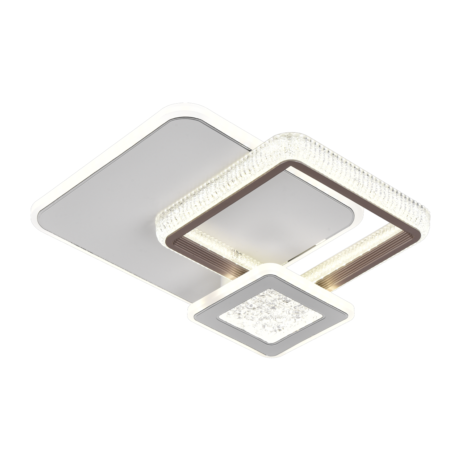 Πολυέλαιος LED NYXORA 51W, 3 Τετράγωνα, Κρύο/Ζεστό/Ουδέτερο φως, Λευκοί πολυέλαιοι LED Προεπιλεγμένος τίτλος Alessandro Design
