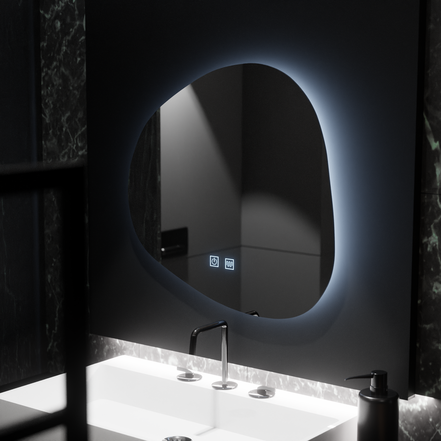 Οργανικός καθρέφτης LED 60x60cm, Duna Touch, Σύστημα Demister, Dimmable Mirrors Korman E Προεπιλεγμένος τίτλος Alessandro Design