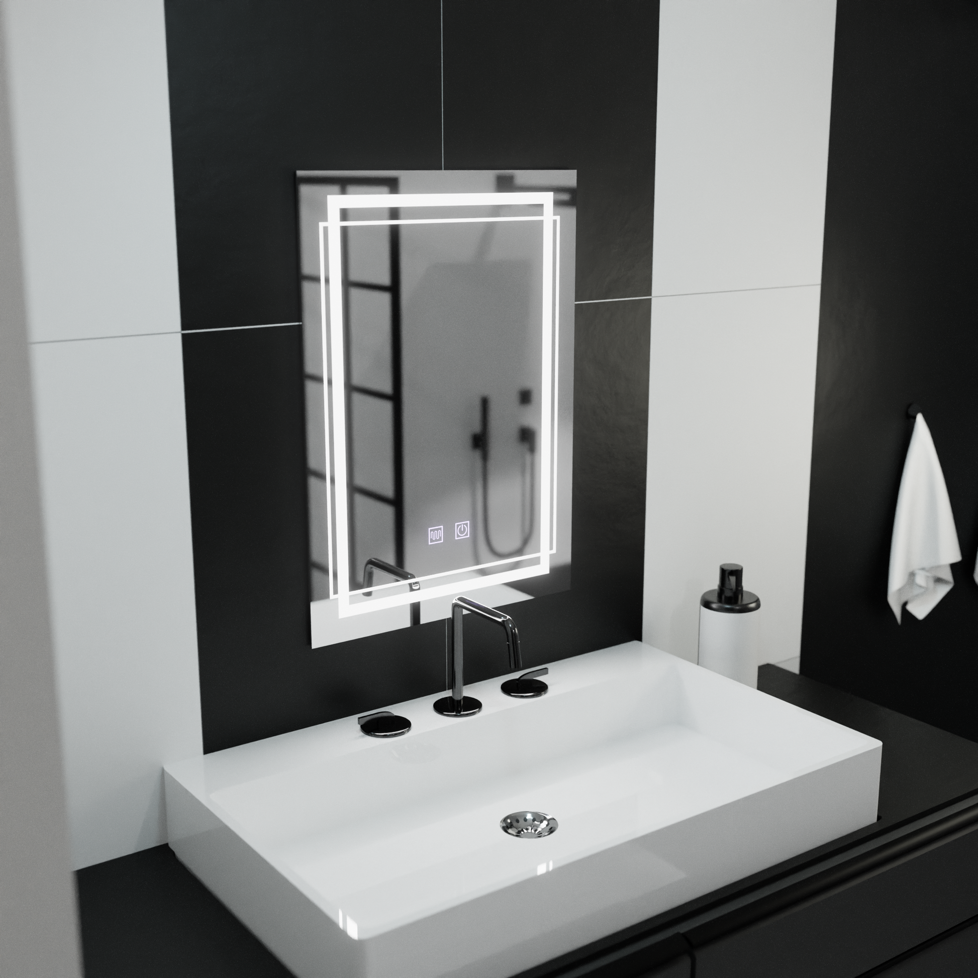 Ορθογώνιος καθρέφτης LED, 60x80cm, KOVEN Touch, Demister System, Dimmable Mirrors Korman E Προεπιλεγμένος τίτλος Alessandro Design