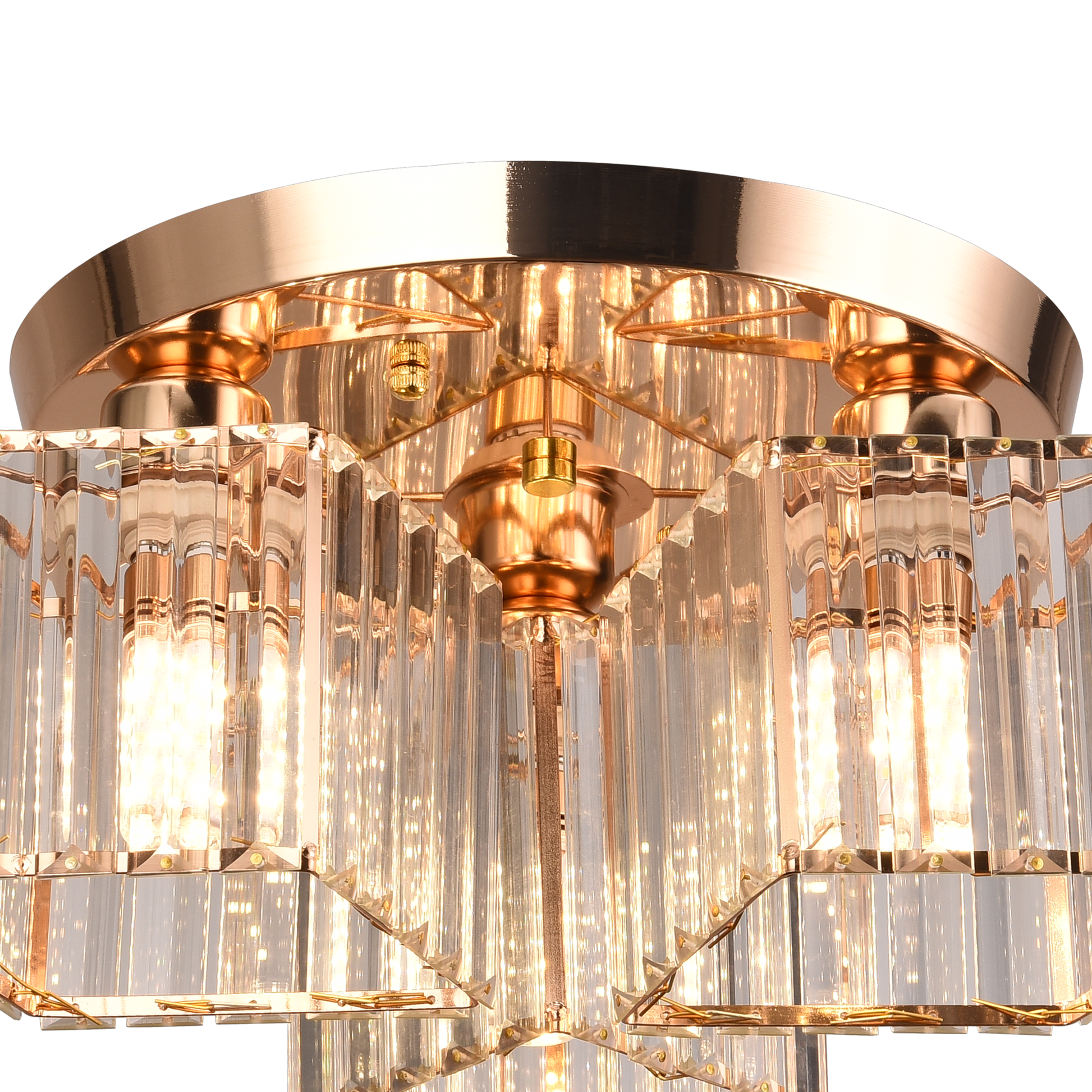 Lustra Clasica Moderna Sasha, LC117/3GD, 3x E27, Metal si Cristal, Auriu, Abajur Lustre Clasice Default Title Alessandro Design