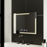 Ορθογώνιος καθρέφτης LED, 80x60cm, Rayonnement MotionGlow Marcello, Σύστημα Demister, Ρολόι & Θερμόμετρο, Dimable Mirrors Marcello Προεπιλεγμένος τίτλος Alessandro Design
