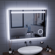 Ορθογώνιος καθρέφτης LED, 80x60cm, Piano Touch, Demister System, Dimmable, Cold Light 6000K Mirrors Korman E Προεπιλεγμένος τίτλος Alessandro Design