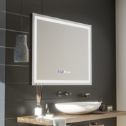 Ορθογώνιος καθρέφτης LED, 100x75 cm, Verite MotionGlow Marcello, Σύστημα αποθαμβώματος, Ρολόι & Θερμόμετρο, Καθρέφτες Dimable Marcello Προεπιλεγμένος τίτλος Alessandro Design