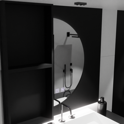 Καθρέφτης LED Half-Moon 50x100cm, Arched Touch, Demister System, Dimmable