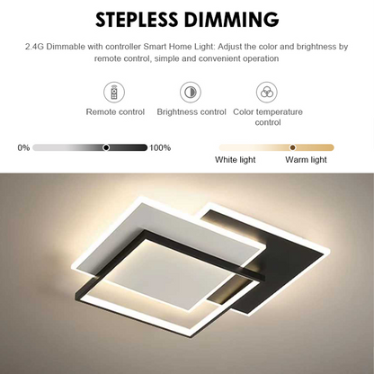 Πολυέλαιος LED με τηλεχειριστήριο CHIARA 98W, 3 τετράγωνα, κρύο/θερμό/ουδέτερο φως, ρυθμιζόμενο, μαύροι πολυέλαιοι LED με τηλεχειριστήριο Προεπιλεγμένος τίτλος Alessandro Design
