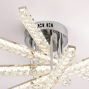 Πολυέλαιος LED με τηλεχειριστήριο LUELLA 79W 5 Στοιχείων, Γραμμικό, Κρύο/Ζεστό/Ουδέτερο φως, Ρυθμιζόμενο, Ασημί κρύσταλλο LED Πολυέλαιος Προεπιλεγμένος τίτλος Alessandro Design