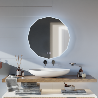 LED Στρογγυλός καθρέφτης, 80cm, VIVO Touch, Σύστημα Demister, Dimmable Mirrors Korman E Προεπιλεγμένος τίτλος Alessandro Design