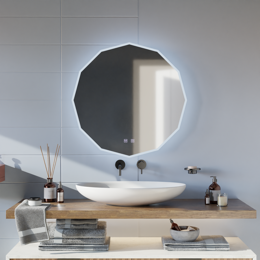 LED Στρογγυλός καθρέφτης, 80cm, VIVO Touch, Σύστημα Demister, Dimmable Mirrors Korman E Προεπιλεγμένος τίτλος Alessandro Design