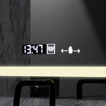 Ορθογώνιος καθρέφτης LED, 80x60 cm, Definition MotionGlow Marcello, Σύστημα αποθαμβώματος, Ρολόι & Θερμόμετρο, Καλλυντικός Μεγεθυντικός φακός, Καθρέφτες Dimable Marcello Προεπιλεγμένος τίτλος Alessandro Design
