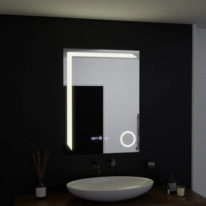 Ορθογώνιος καθρέφτης LED, 60x80cm, Precision MotionGlow Marcello, Σύστημα αποθαμβώματος, Ρολόι & Θερμόμετρο, Καλλυντικός Μεγεθυντικός φακός, Καθρέφτες Dimable Marcello Προεπιλεγμένος τίτλος Alessandro Design