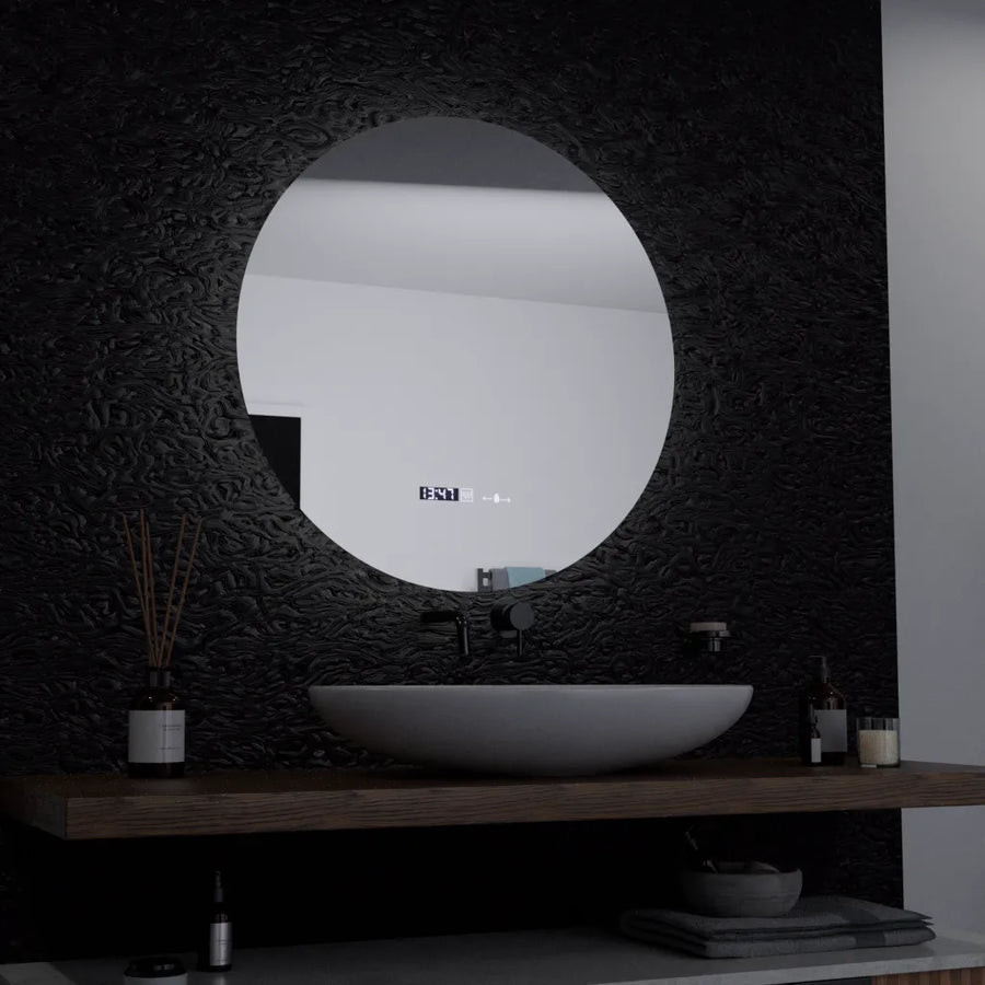 Στρογγυλός καθρέφτης LED, 60 cm, Serenite MotionGlow Marcello, Σύστημα αποθαμβώματος, Ρολόι & Θερμόμετρο, Dimable Mirrors Marcello Προεπιλεγμένος τίτλος Alessandro Design