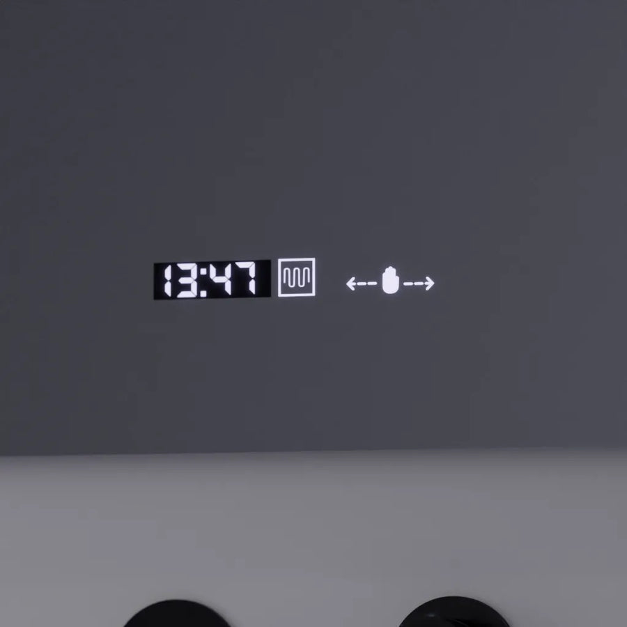 Ορθογώνιος καθρέφτης LED, 80x60 cm, Precision MotionGlow Marcello, Σύστημα αποθαμβώματος, Ρολόι & Θερμόμετρο, Καλλυντικός Μεγεθυντικός φακός, Dimable Marcello Mirrors Προεπιλεγμένος τίτλος Alessandro Design