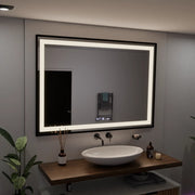 Ορθογώνιος καθρέφτης LED, 100x65 cm, Verite Majeste Noir Motion Glow Marcello, Σύστημα αποθαμβώματος, Ρολόι & Θερμόμετρο, Καθρέφτες Dimable Marcello Προεπιλεγμένος τίτλος Alessandro Design